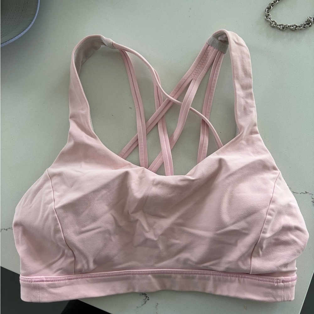Lululemon Pink Strappy Sports Bra